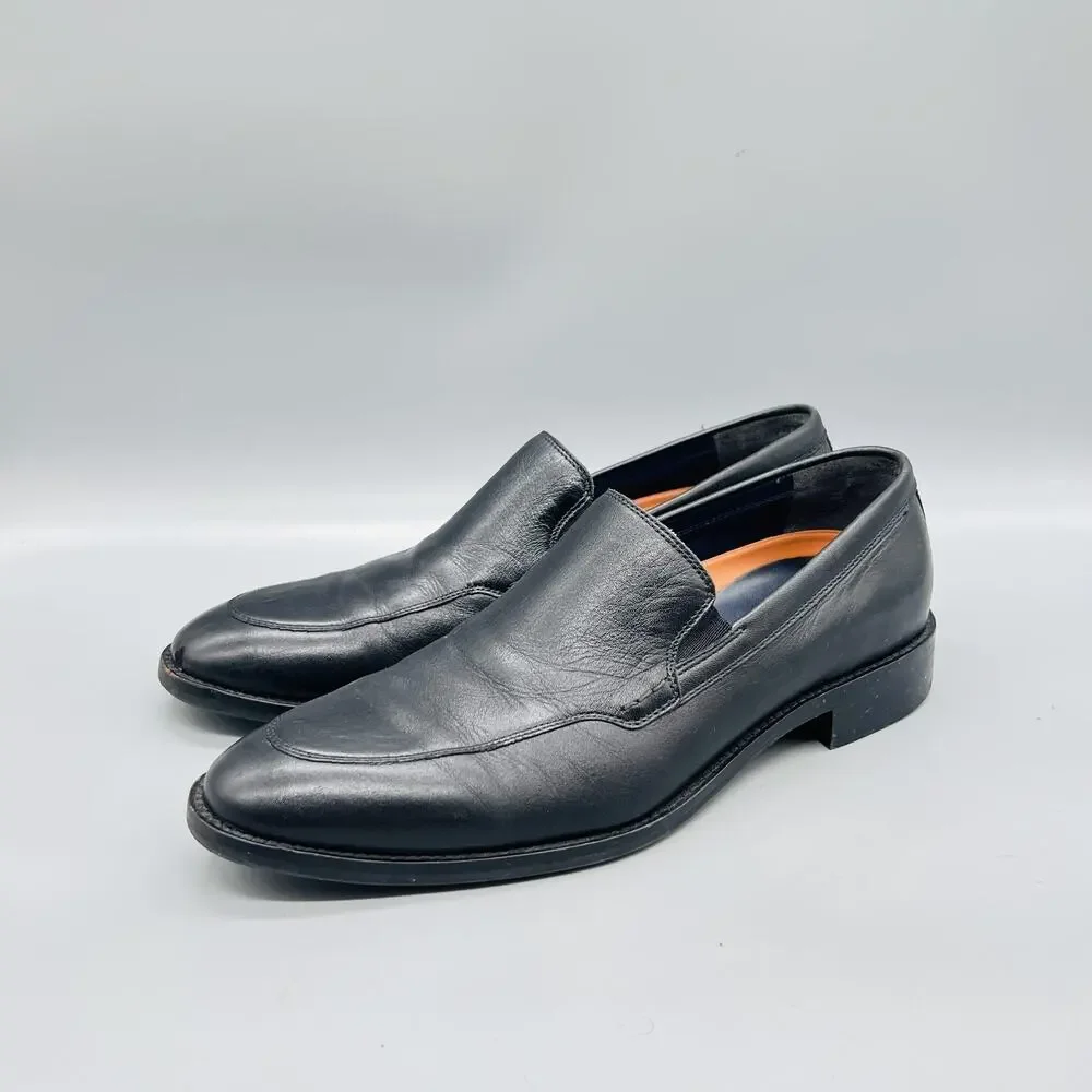 Cole Haan Shoes Mens 8 Black Leather Loafers Slip On Dress Almond Toe Classic